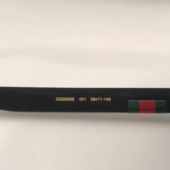 Authentic ✨ Brand New Gucci GG0009S 001 Pilot Sunglasses – Shiny Black Frame wit - Picture 9 of 11